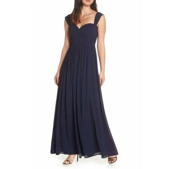 Lulus Convertible Chiffon Navy Dress Size Small - Picture 1 of 9